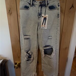 encore jeans v2456l high-rise destroyed straight